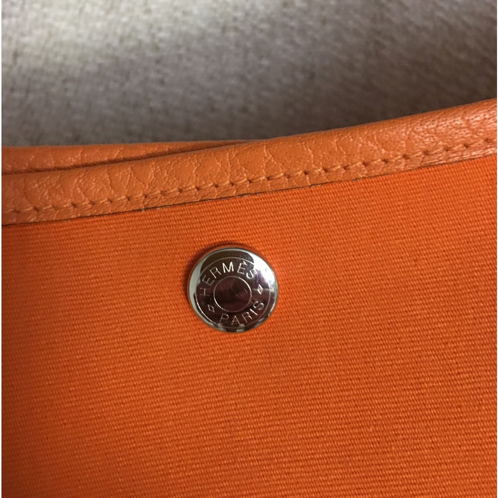 Authentic HERMES Garden Party tote PM orange canvas - Picture 7 of 15